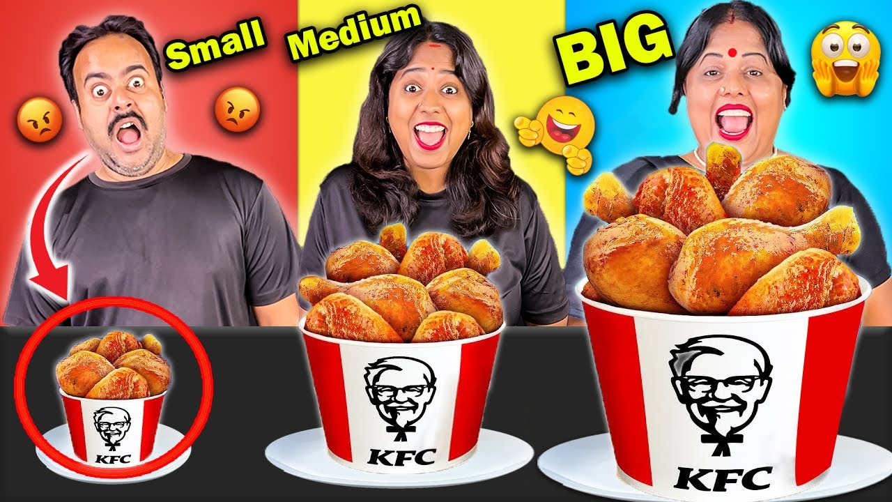 BIG vs MEDIUM vs SMALL FOOD CHALLENGE ! EXTREME FUNNY FOOD CHALLENGE | STREET FOOD