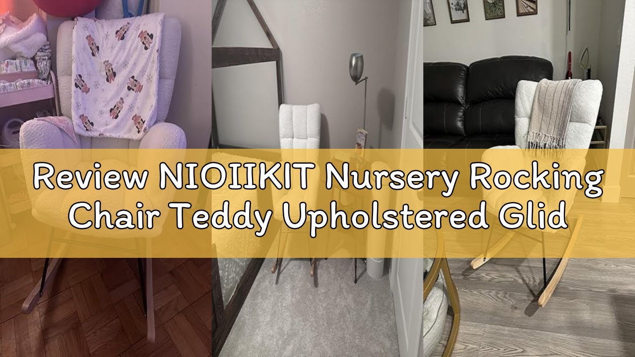 Review NIOIIKIT Nursery Rocking Chair Teddy Upholstered Glider Rocker Rocking Accent Chair Padded Se