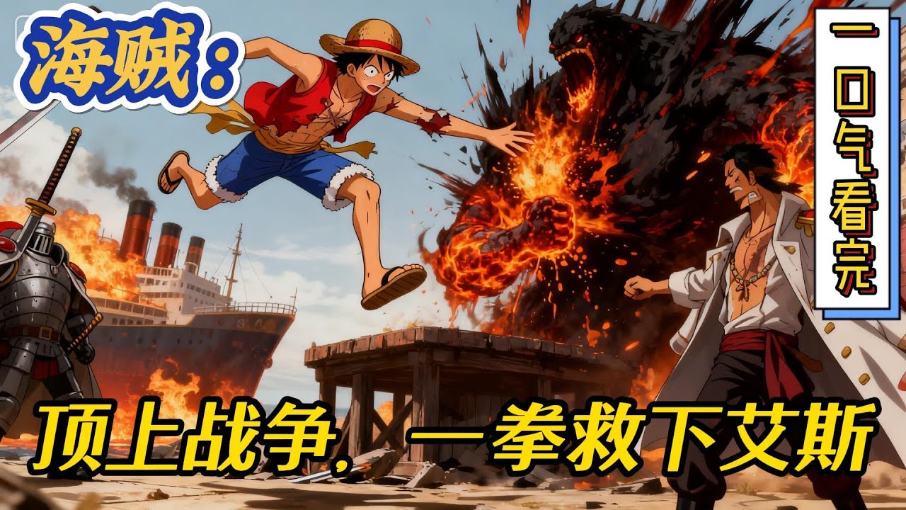 🔥完结！💥独家！《海贼：顶上战争一拳救下艾斯》穿越成路飞，顶上战争，处刑台下。赤犬的冥狗撕裂一切：卡普的孙子，龙的儿子，邪恶的血脉必须清除！#有声漫画#爽文#海贼王#路飞