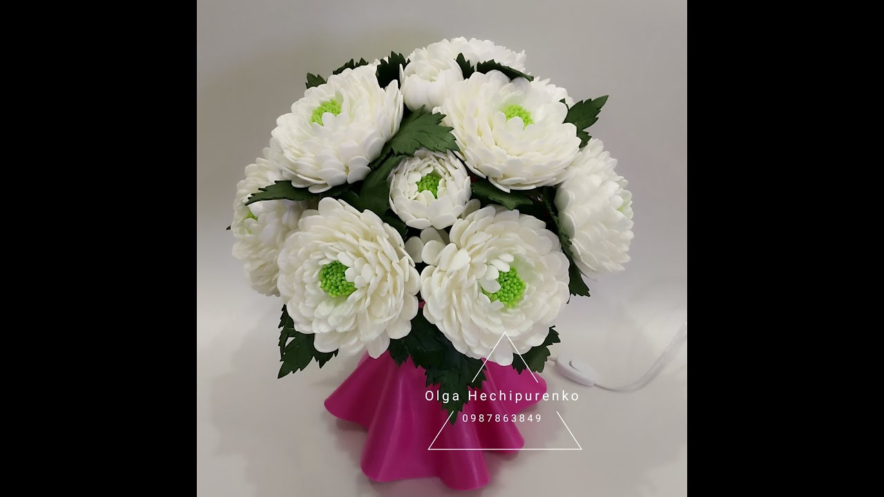 МК Хризантема d15см из изолона, #своимируками. DIY Flowers