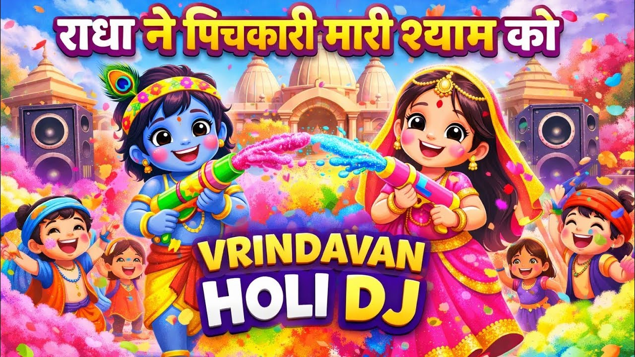 Radha Ne Pichkari Maari Shyam Ko | Vrindavan Holi DJ Aarti | Kanha Ji Radha Rani