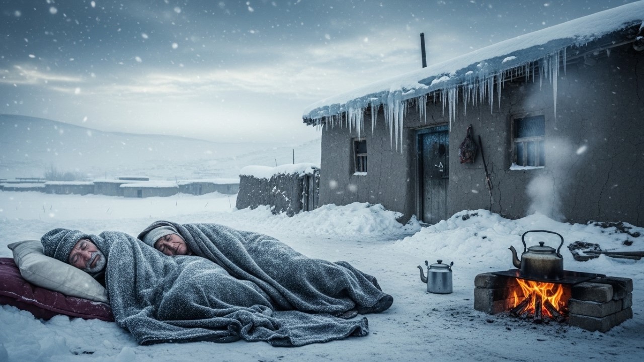 A Snowy Winter Morning in an Afghan Village | Elderly Couple’s Daily Routine