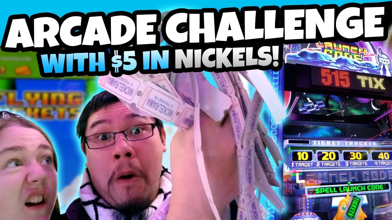 Winning JACKPOTS with Nickels! $5 Arcade Fun Run Challenge at Nickelrama!