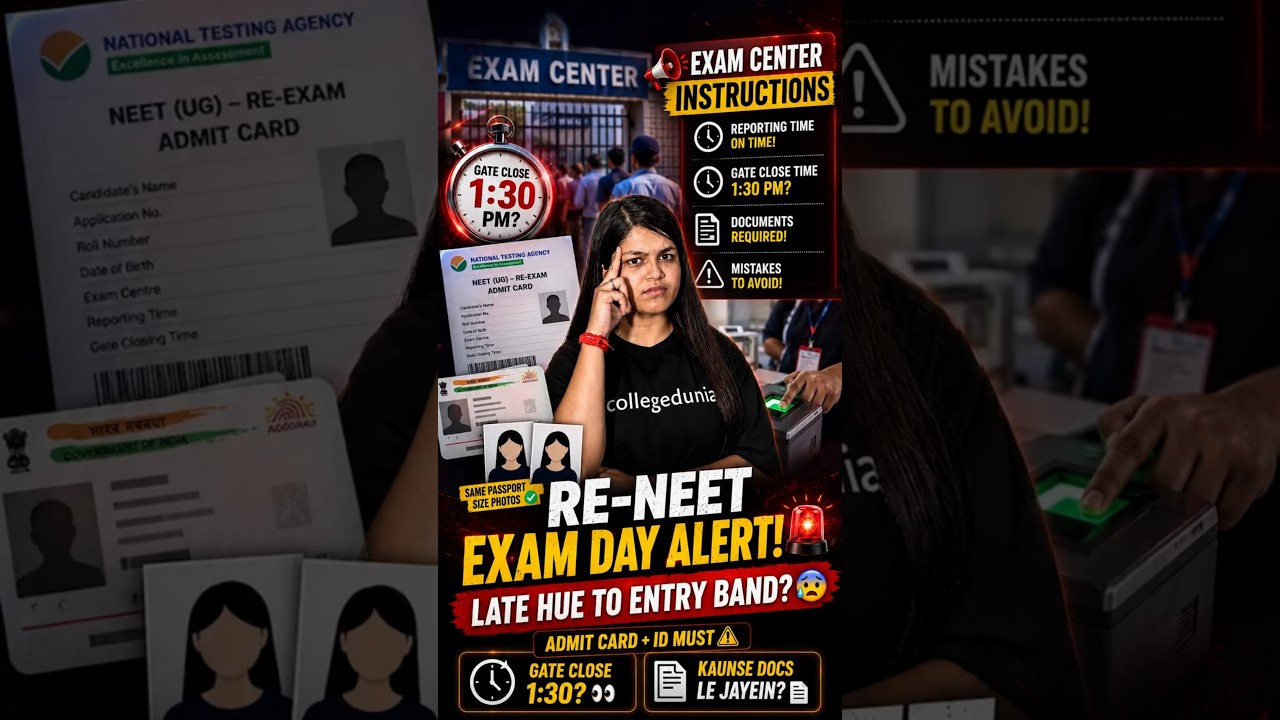 RE-NEET Entry Rules 2026: Admit Card, ID Proof, Photo, Reporting Time Full Guide