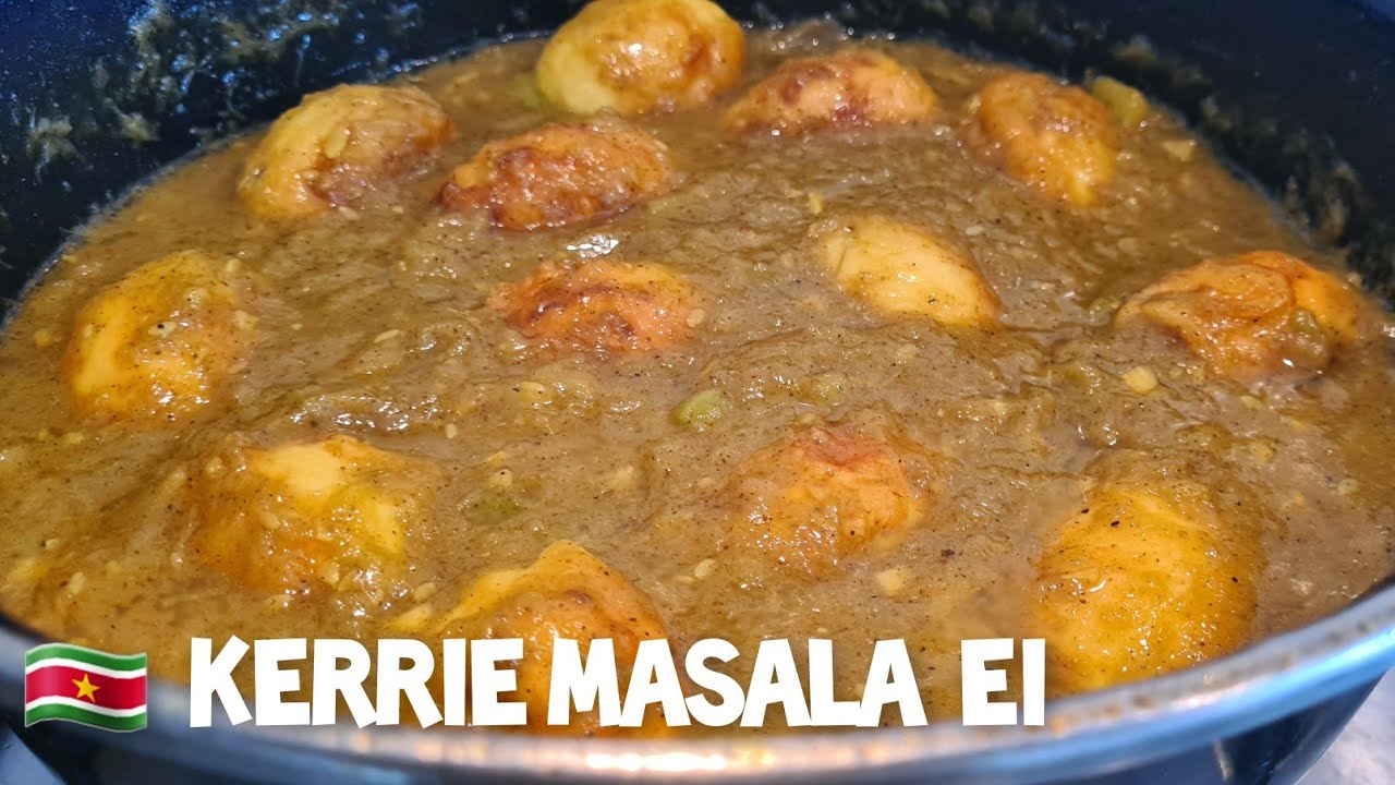 🇸🇷 Kerrie Masala ei en courgette|egg curry zucchini|