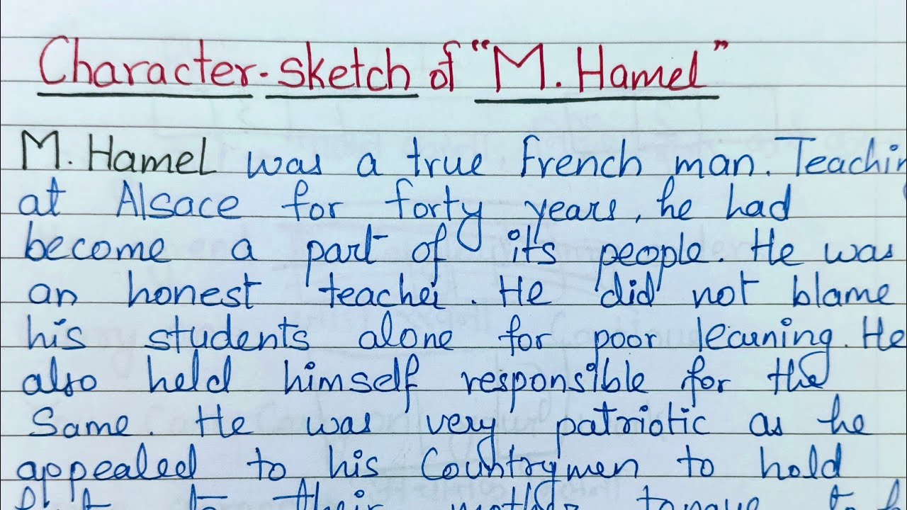 Character sketch of M.Hamel || Class 12th English Important question 2026