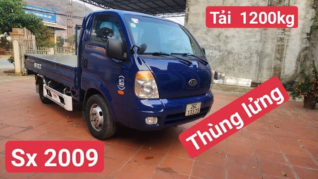Kia Bongolll sx 2009  đk 2012 thùng lửng Tải 1200kg máy gầm tốt BG 150t  0986844367-0986700999 