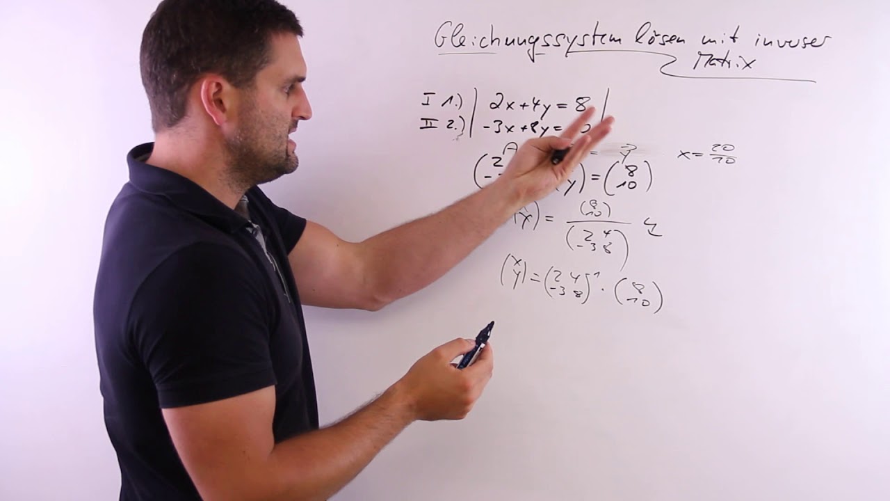 Gleichungssystem lösen mit inverser Matrix, LGS lösen | Mathe by Daniel Jung