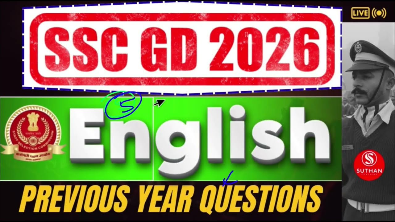 English - 05🔥SSC GD 2026🔥 PREVIOUS YEAR QUESTIONS🔥 SSC