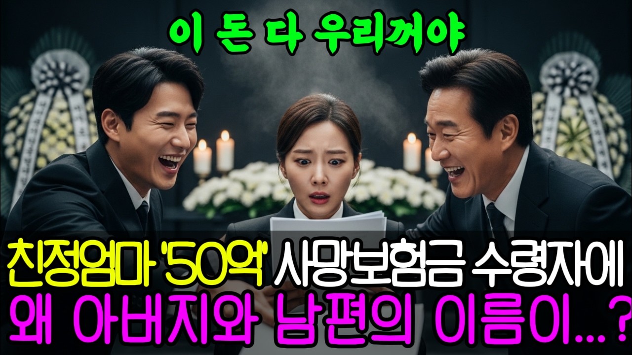 친정엄마 '50억' 보험금 수령자 아버지, 남편. 장례식장에서 보험서류를 던지며 미친듯이 웃는다... l인생사연l인생이야기l시니어사연l