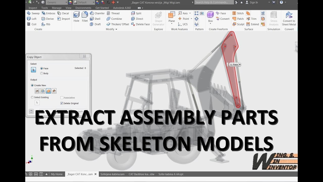 Extracting assembly parts from Skeleton in Inventor