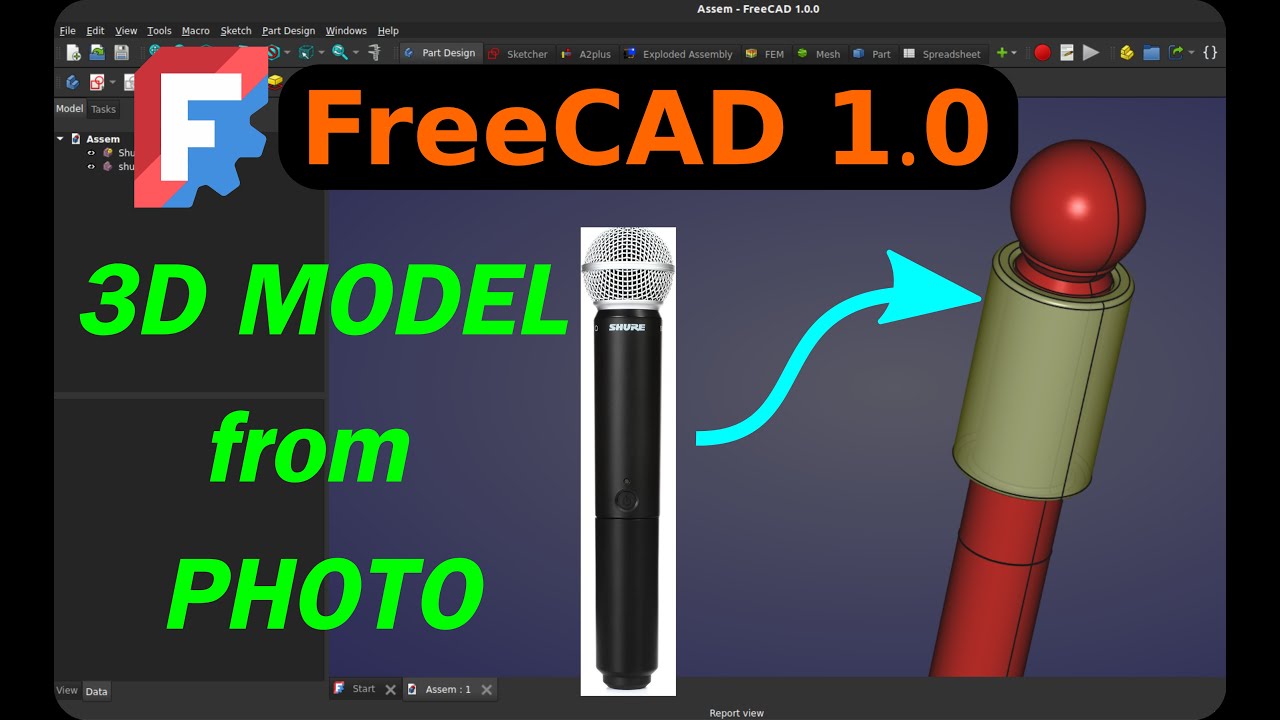 FreeCAD 1.0: создание 3D-модели из фотографии