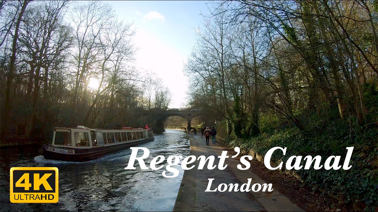 4K Regent's Canal Walk, Camden, London. Virtual tour