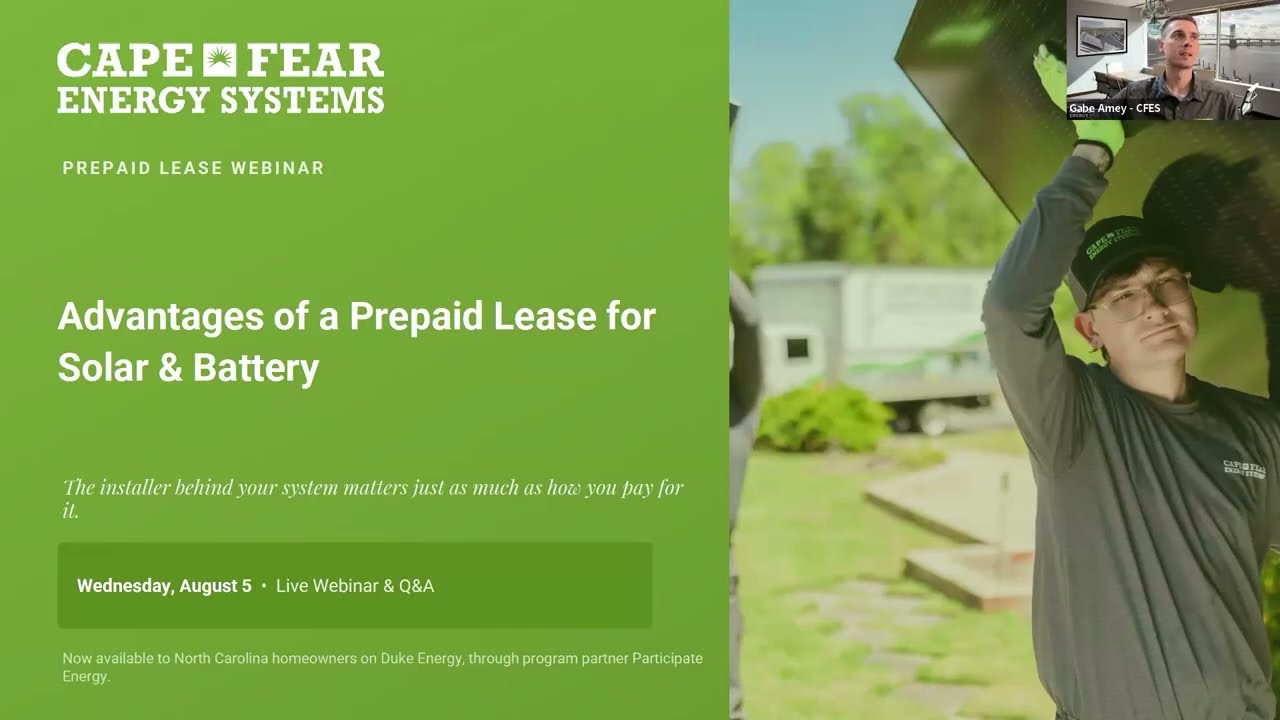 August 5, 2026 Webinar - Advantages of a Prepaid Lease for Solar & Batteries
