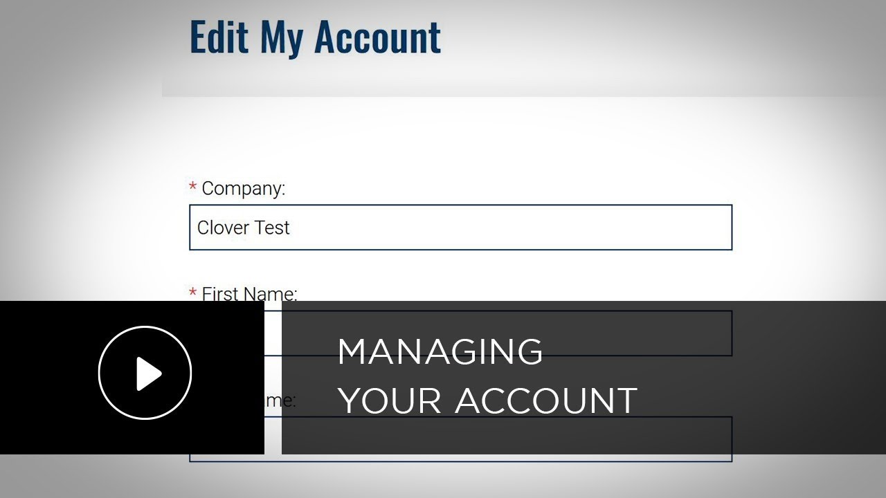 Clover Web Tutorial - Managing Your Account
