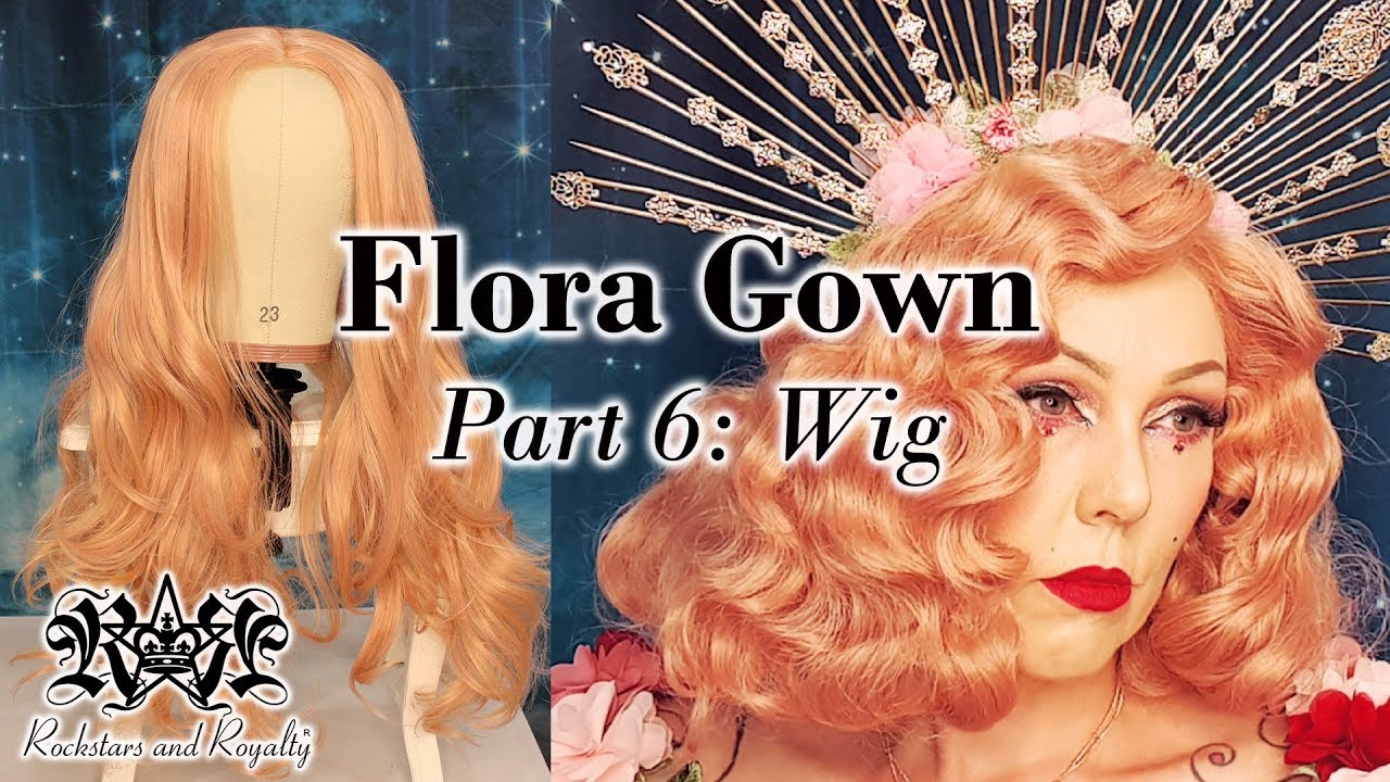 Укладка синтетического парика с кружевной основой и полный образ платья Flora Gown | Платье Flora...
