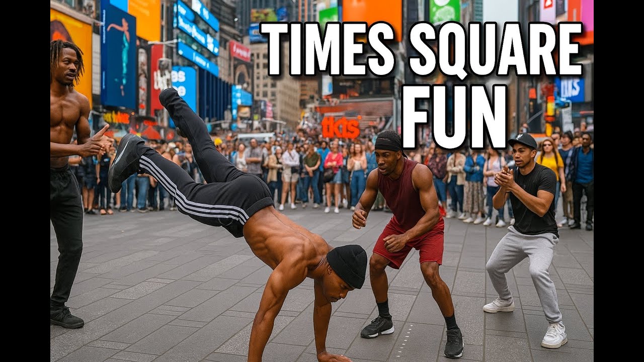 New York Times Square Fun with Street Dancers