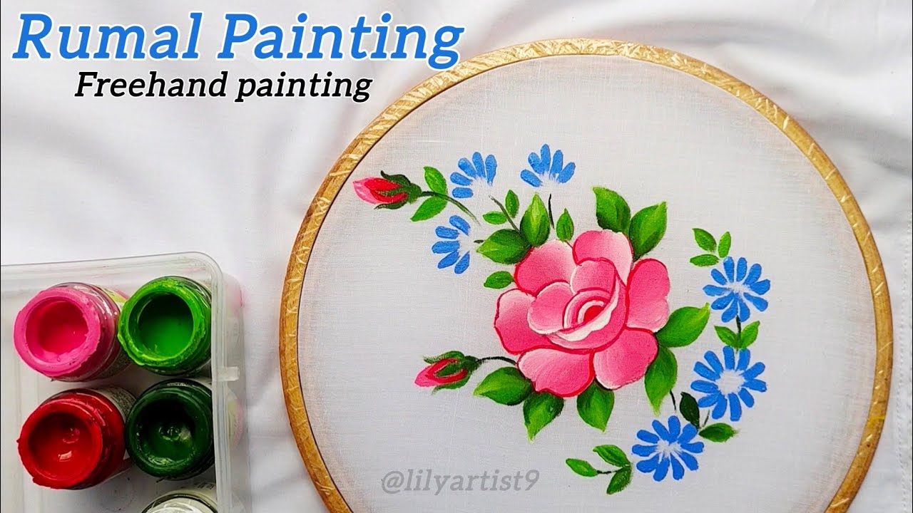 Rumal Painting Video                  Freehand Hanky Painting tutorial