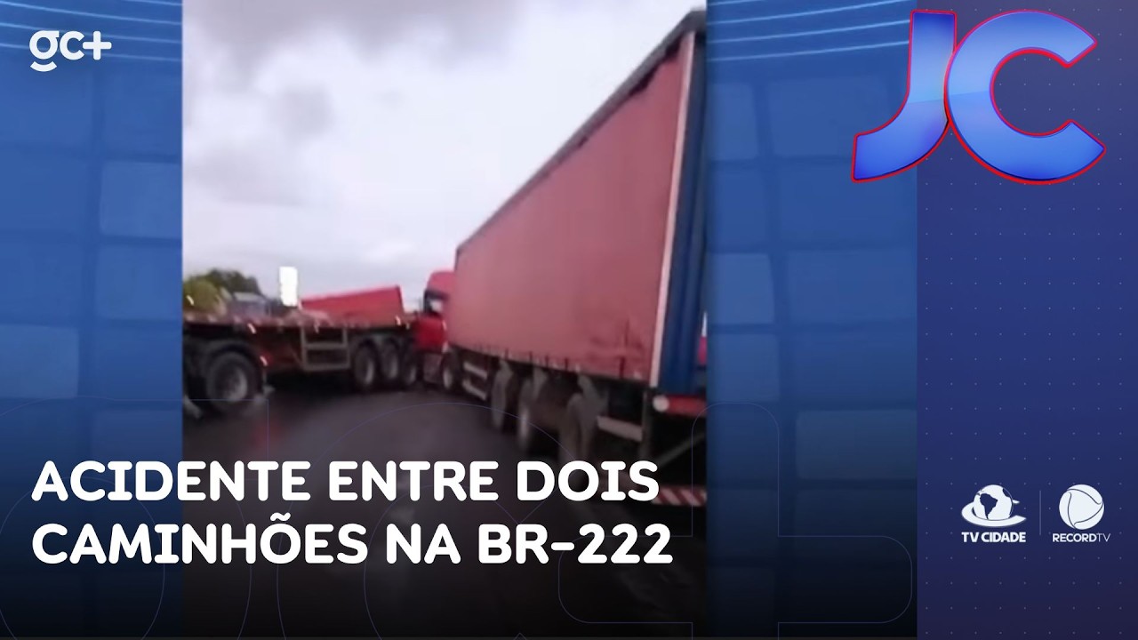 Acidente entre dois caminhões fere motorista e deixa trânsito lento na BR-222 | Jornal da Cidade