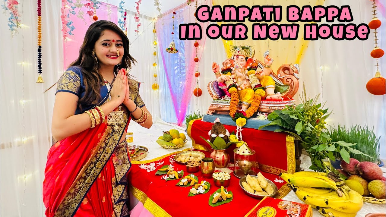😍Grand Welcome Of Ganpati Bappa In our New House 🩷 Bindass Kavya Ganesh Chaturthi Celebration