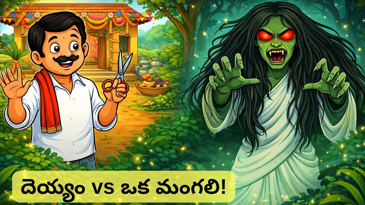 రామన్న తన తెలివితేటలతో అడవి దెయ్యాన్ని ఎలా భయపెట్టాడు?|తెలివైన ఉపాయం || తెలుగుకథలు #deyyamkathalu 