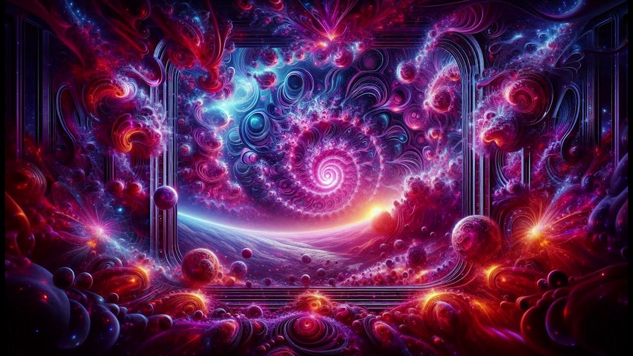 Psychedelic Fractal Spiral Wallpaper / Background