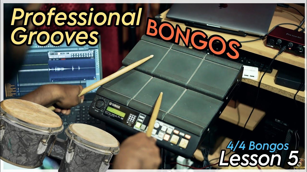 Pro Grooves 2023 BONGOS 4/4 | lesson 5 l Yamaha dtx multi 12 | Roland spd 20 pro | Roland SPD SX PRO