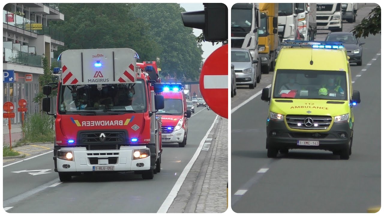 Brandweer en Ziekenwagens met spoed in Gent naar verschillende interventies! - 24/07 + 31/07/2021