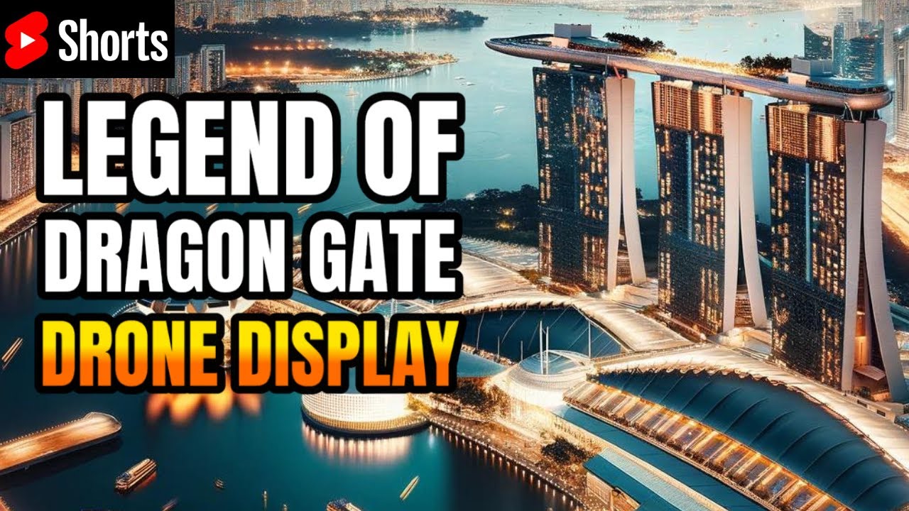 LEGEND OF DRAGON GATE 1500 DRONES LIGHT SHOW @ SINGAPORE'S MARINA BAY