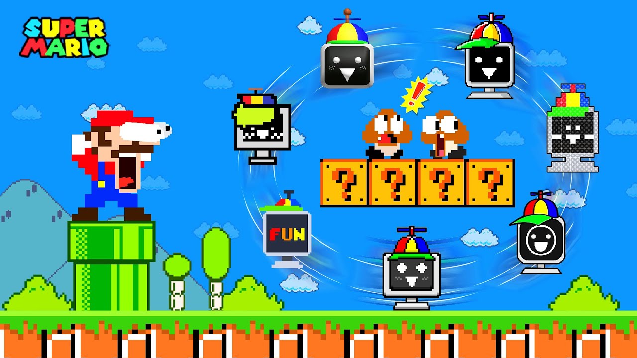 Super Mario Bros. but Mario Escapes All 999 Item MR SUN | Game Animation