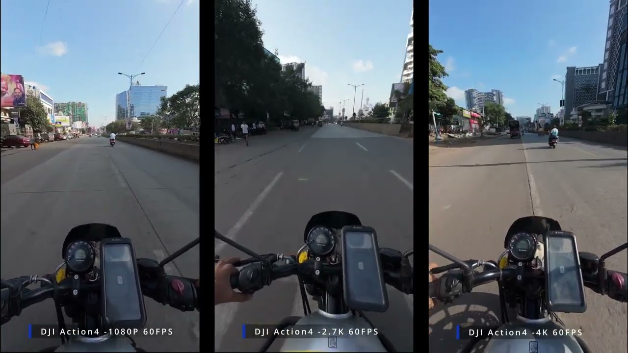 DJI Action 4 - Resolution Comparison 1080P/2.7K/4K