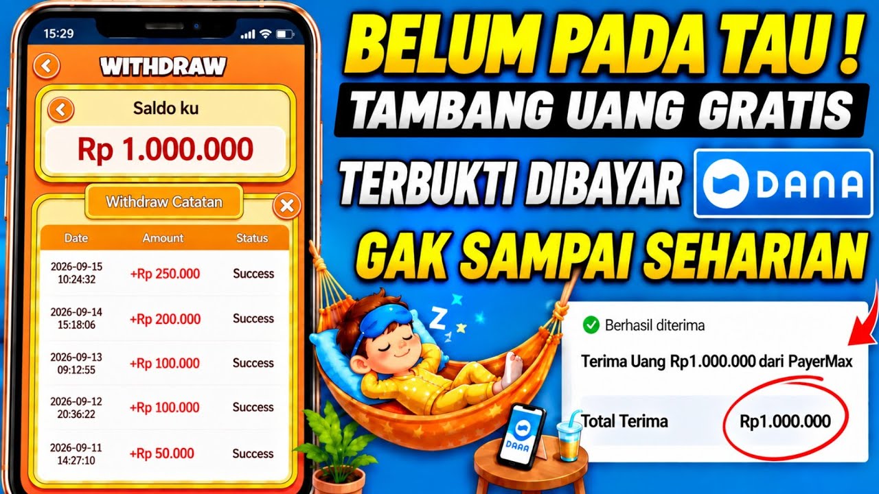 TINGGAL TIDUR DIBAYAR ! Aplikasi Game Penghasil Uang 2026 Terbukti Membayar Cepat Tanpa Iklan