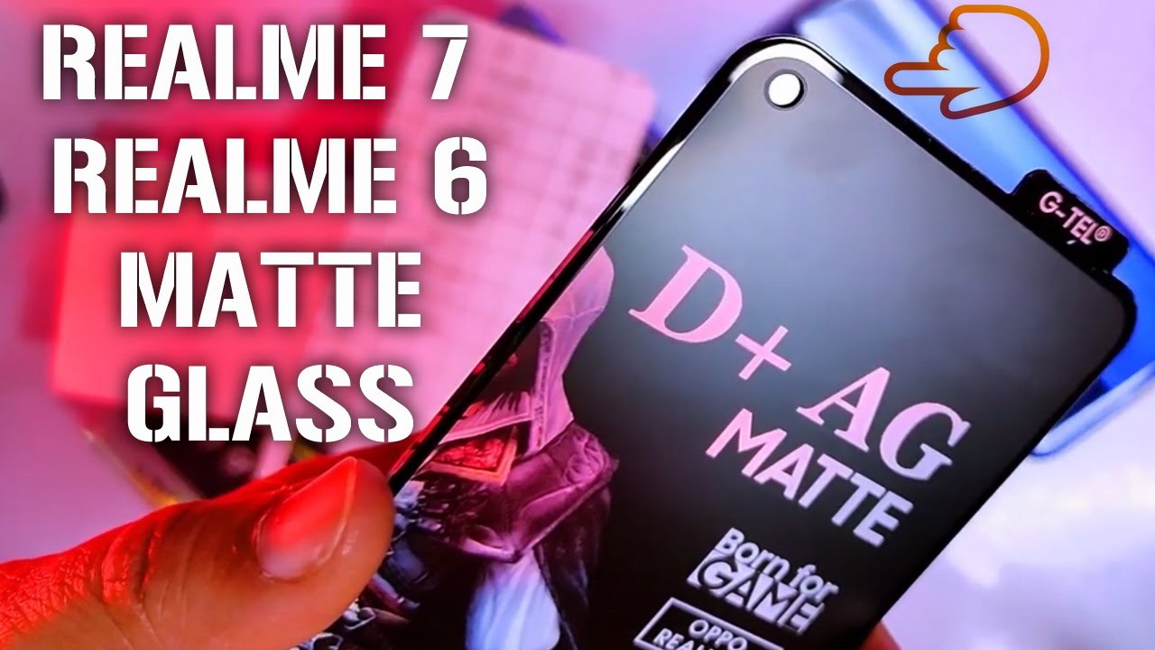 Realme 7 | Realme 6 Best Matte Tempered Glass & Back Rainbow Effect Screen Protector