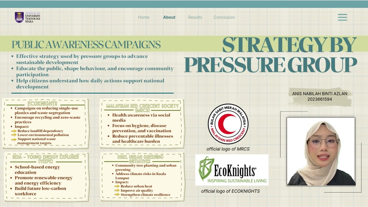 DRIVING CHANGES: STRATEGIES OF INTEREST AND PRESSURE GROUP IN ADVANCING SUSTAINABLE DVEELOPMENT