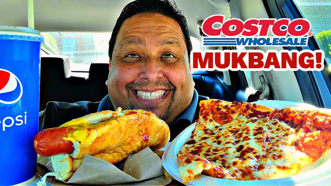3,28 доллара США COSTCO MUKBANG Mukbang ~ Хот-дог, сырная пицца и пепси!