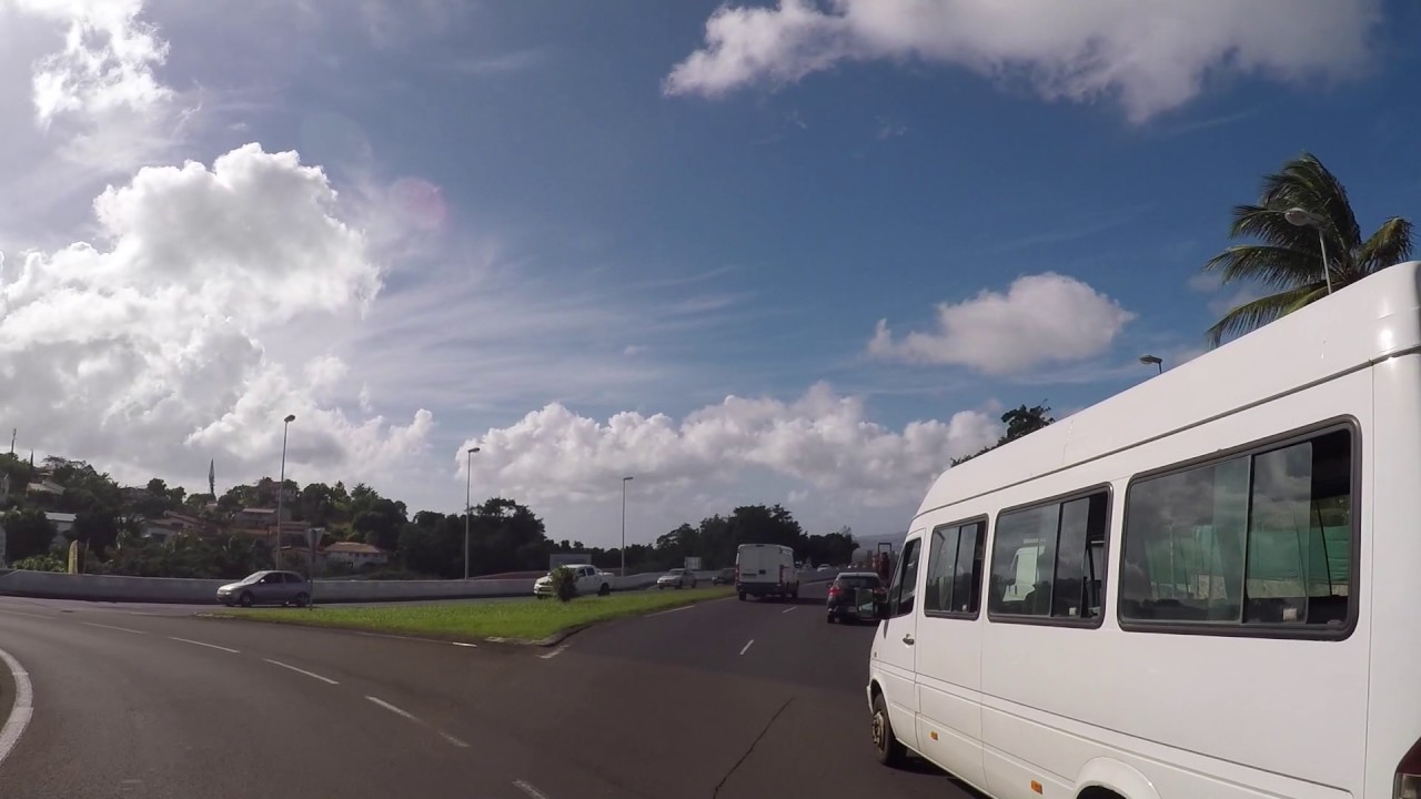 Martinique Route vers Fort de France, Gopro / Martinique Road to Fort de France City Center, Gopro