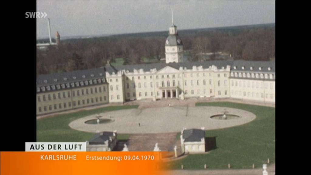Karlsruhe 1970 aus der Luft