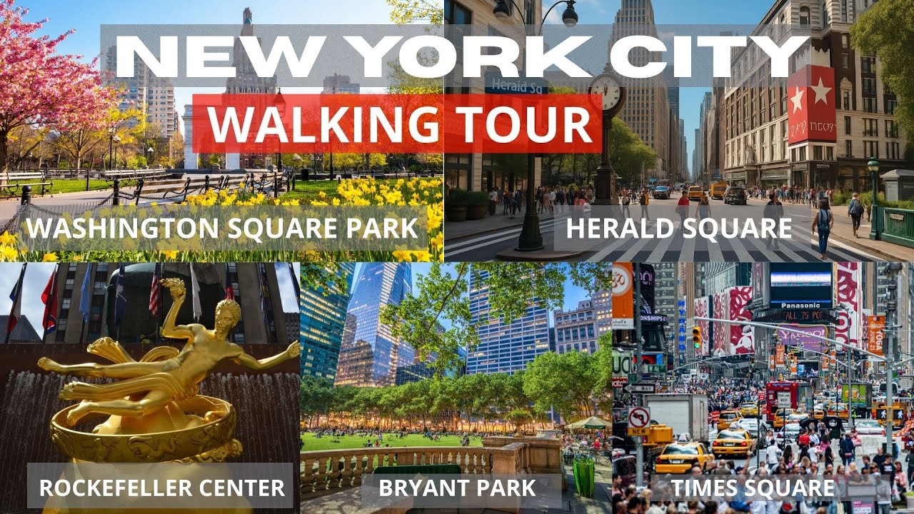 🚶 NYC Landmarks in Spring 🌸 | Walking Tour of Manhattan&rsquo;s Best Spots in 4K