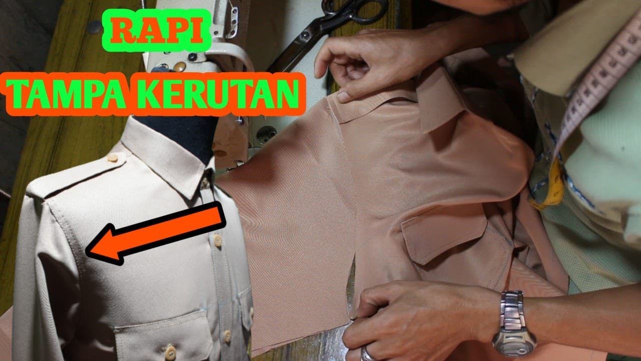 cara menjahit lengan baju kemeja rapi tampa kerutan
