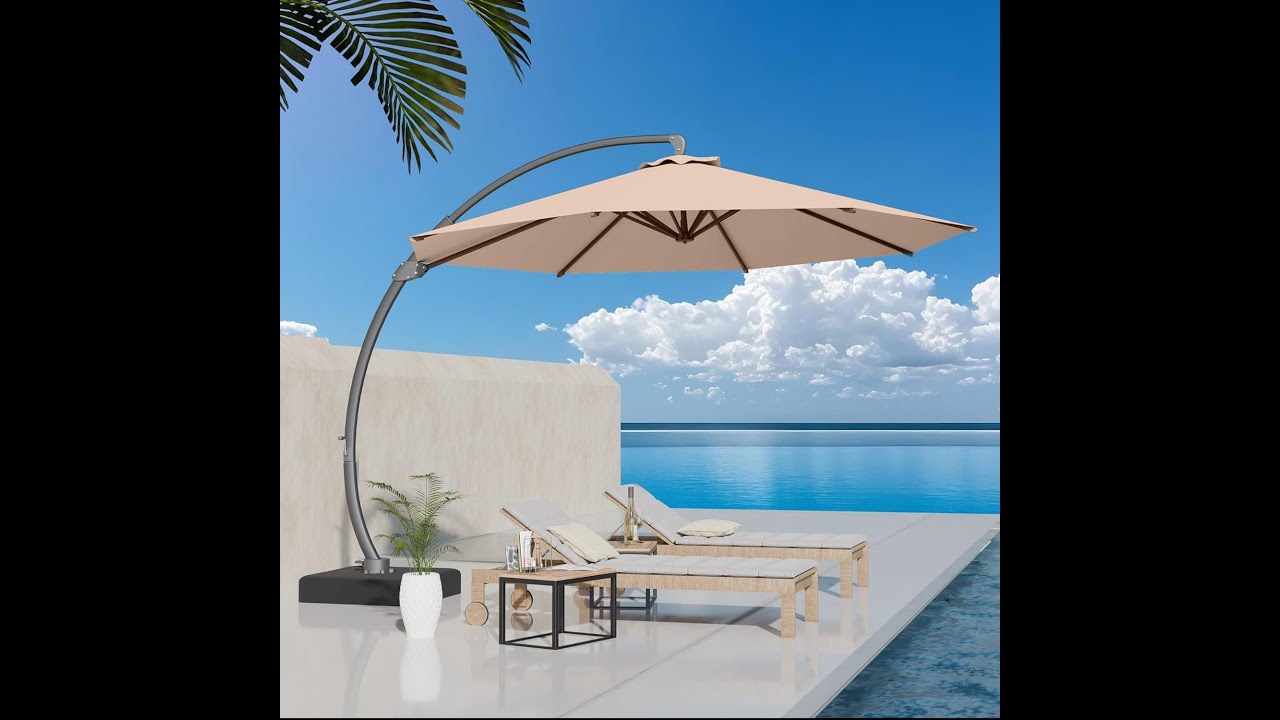 11ft Offset Cantilever Patio Umbrella with Base installation guide