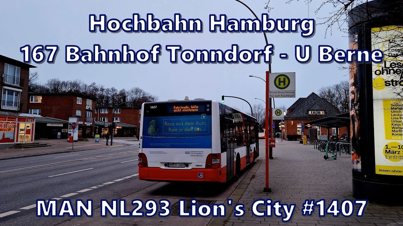 Hochbahn Hamburg - Linie 167, MAN NL293 Lion's City #1407