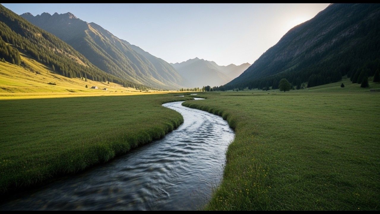 Relaxing Mountain Valley Scenery with Calm Music | Peaceful Nature for Sleep
