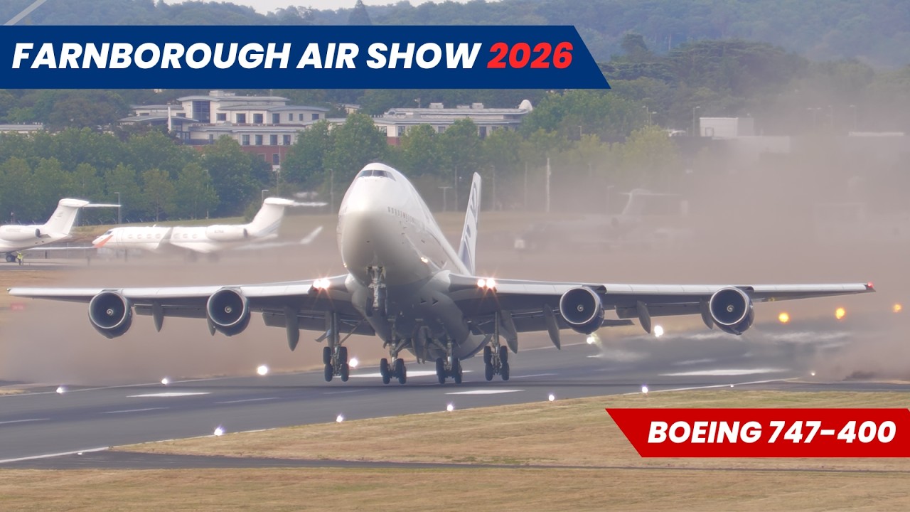 Fastest ever 747 takeoff?! Boeing 747 blasts out of Farnborough Airshow 2026 #boeing747 #farnborough