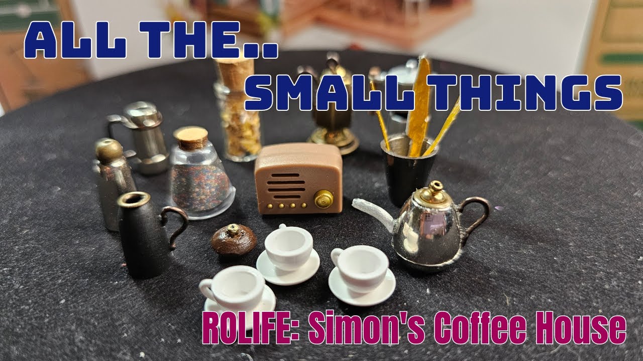 Rolife Simon's Coffee House: Coffee pots, cups and storage! Oh my!  #rolife #dollhouse #miniature