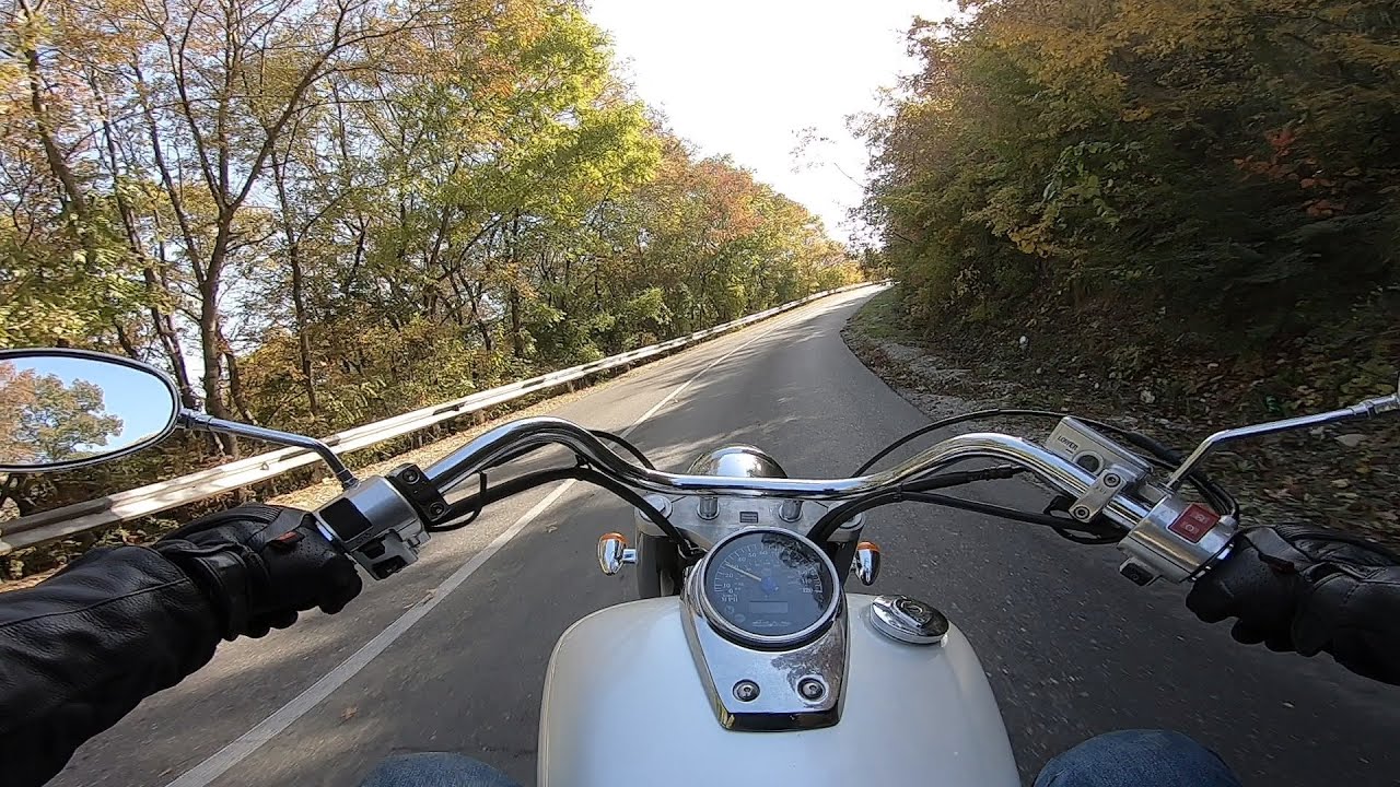 Riding a motorcycle Honda Shadow Aero 750 #16 || Day riding (No music)