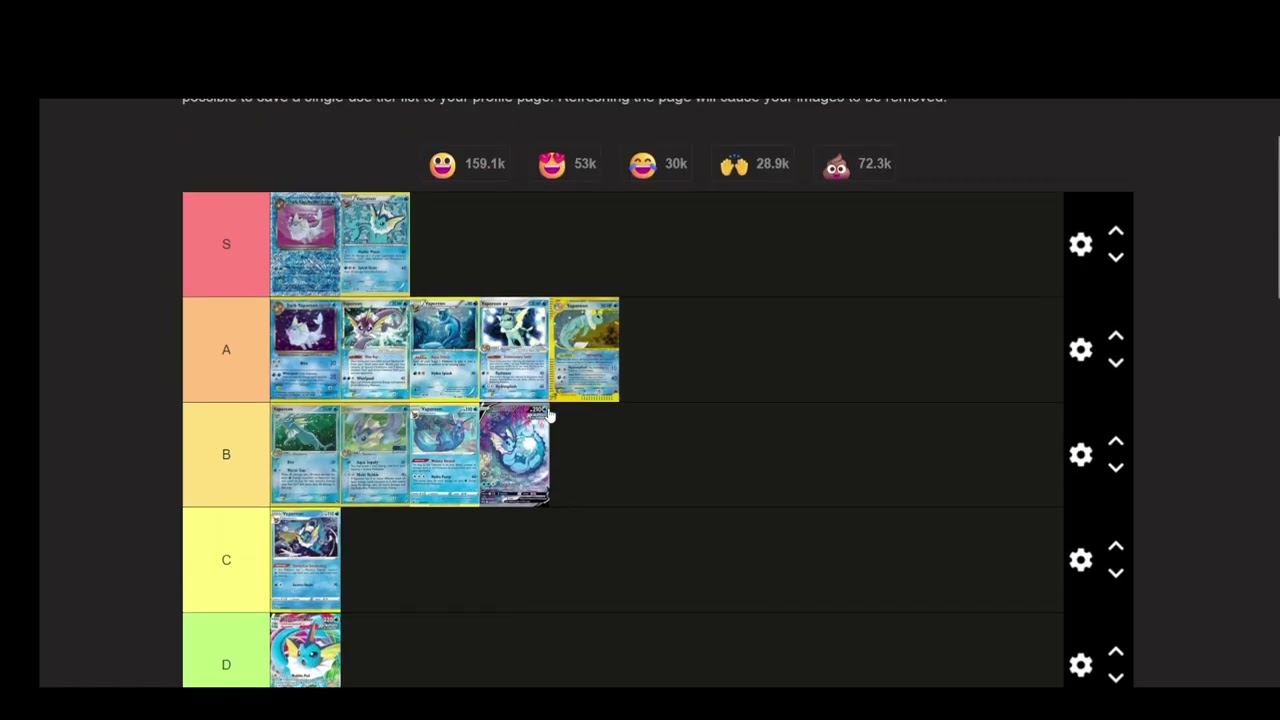 2026 Vaporeon TCG Tier List