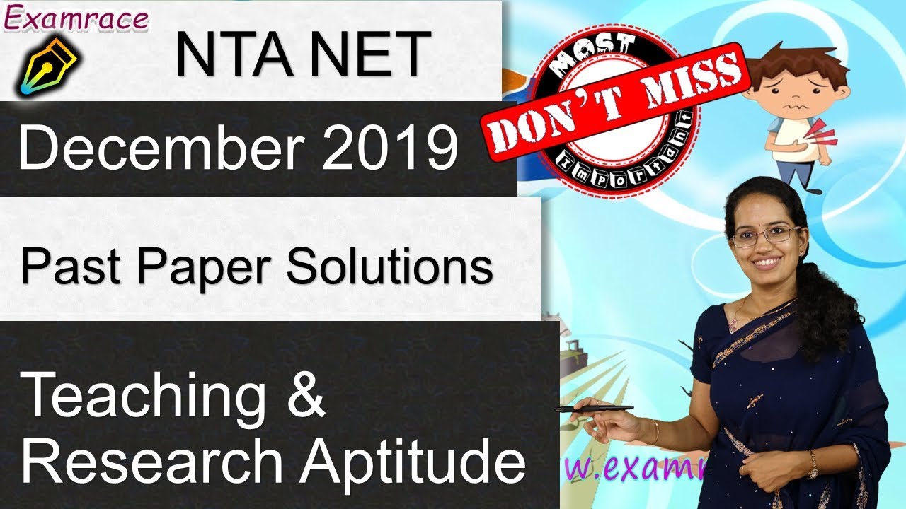 Teaching Research Aptitude: NTA NET Paper 1 December 2019 (Past Paper Solutions) | June 2020