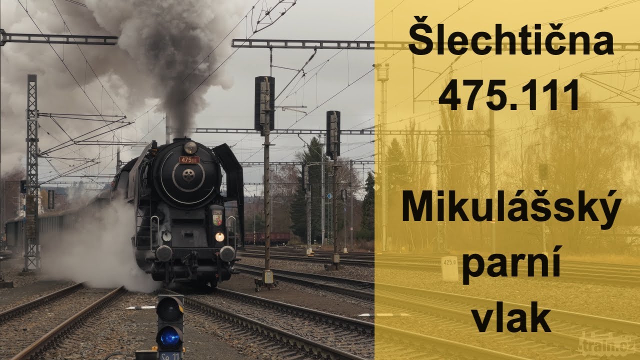 Mikul&aacute;&scaron;sk&yacute; parn&iacute; vlak se &scaron;lechtičnou 475.111