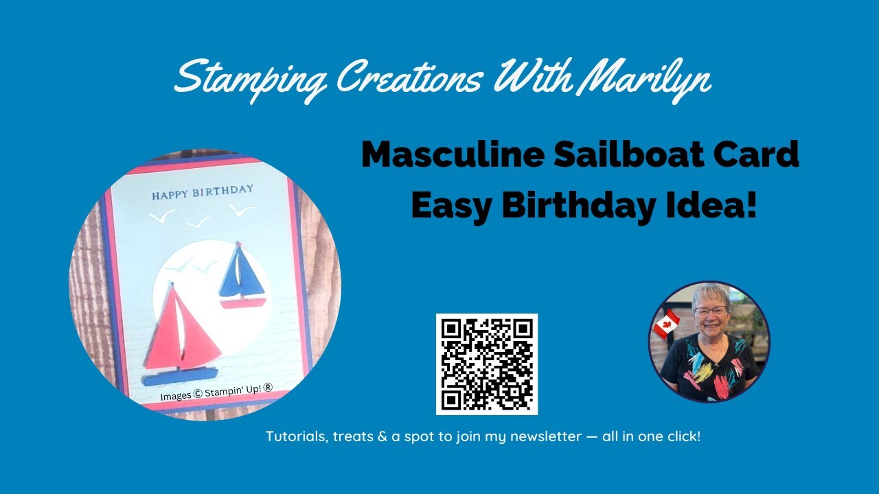 Masculine Sailboat Card Tutorial | Sunrise Sailing Stamp Set | Birthday Card Idea