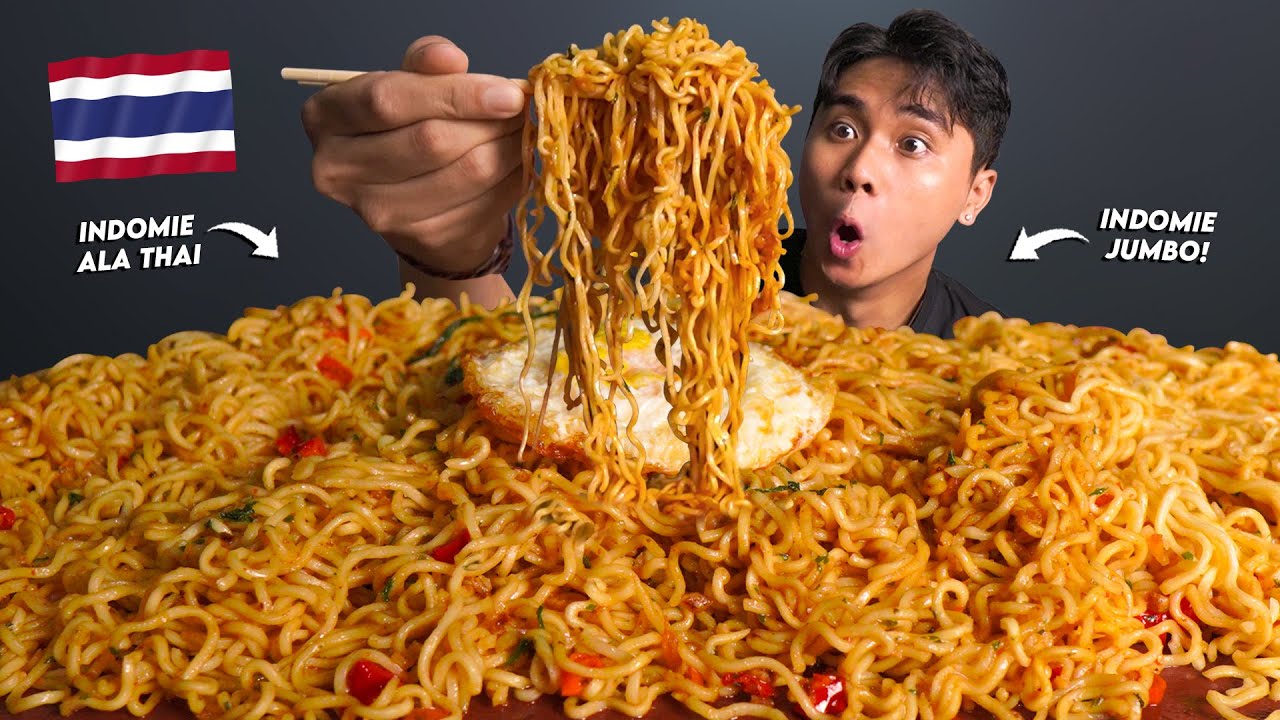 NAGIH PARAH!! MUKBANG MIE NYEMEK INDOMIE ALA THAILAND PORSI JUMBO!! GAADA OBAT!!🥵